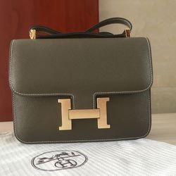 hermes grey constance shoulder bag 22