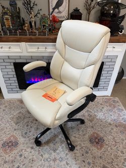 NEW**SEE PHOTOS** Cream highback executive office chair
