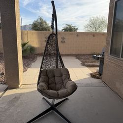 Patio Egg Chair with stand and cushion