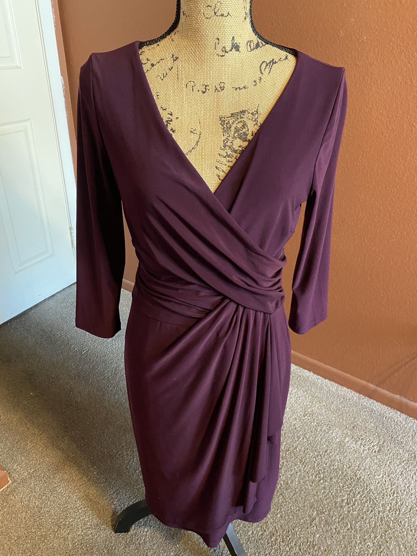 Chaps Purple Plum Dress; Size Medium