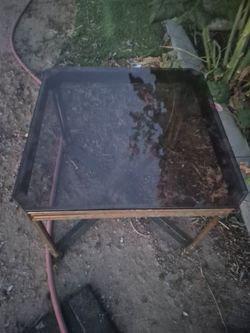 Smoked Glass Top Side Table