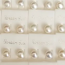 Genuine Freshwater Pearls Earrings 925 Sterling Silver Pearls Earrings $20 For Each Set Brand New 