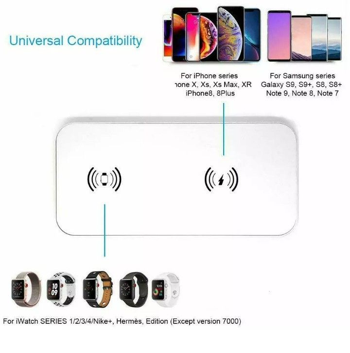 TECT Fast Qi Wireless Charger 2 in 1,Stylish Charging Station, Wireless Charging