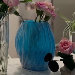 Blue Textured Vase one of the kind