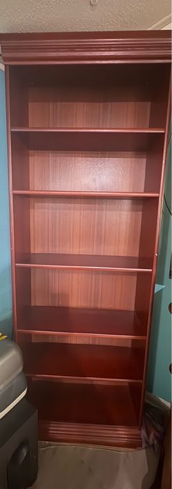 Cherry Wood Bookcase with 5 Shelves
