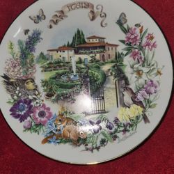 Reco Italian Garden Plate by Dot Barlowe Fine China Vintage 1988 Plate# 0068GB