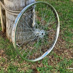 Vintage Schwinn, Beach Cruiser, Adult 26”, S-2, Spins Straight , Nice Chrome, Klunker Or Beach Cruiser —ONLY FRONT WHEEL—Located In LaHabra 