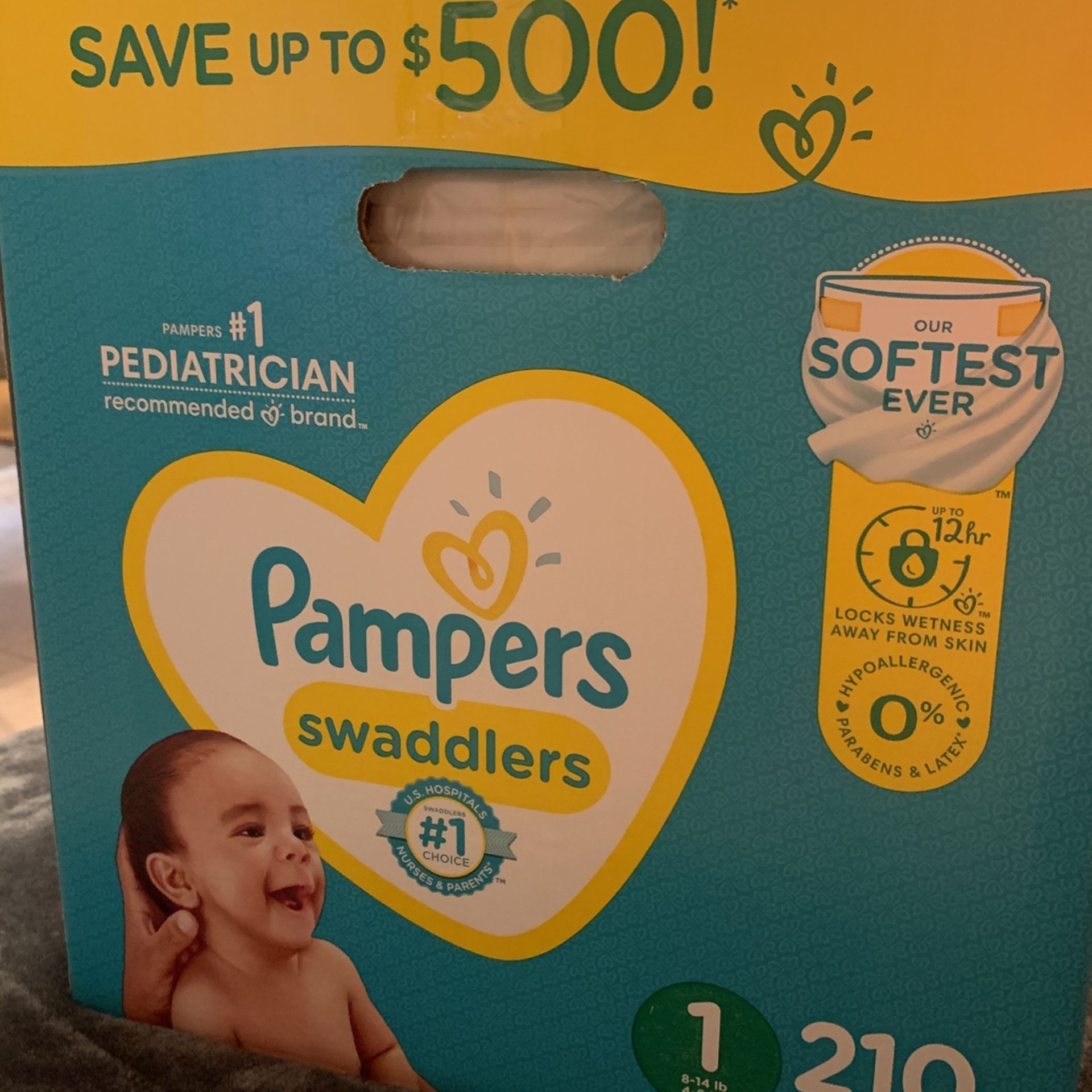 New Box Pampers Size 1 / 210 Diapers