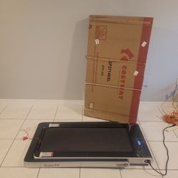 SuperFit 2.25HP 2 in 1 Dual Display Folding Under The Desk Treadmill Jogging Machine W/ Speaker