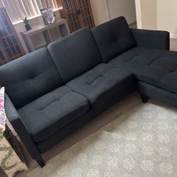 Small black sectional couch