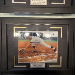 Mickey Mantle Signed Framed Photo NY Yankees - Hall of Fame Edition