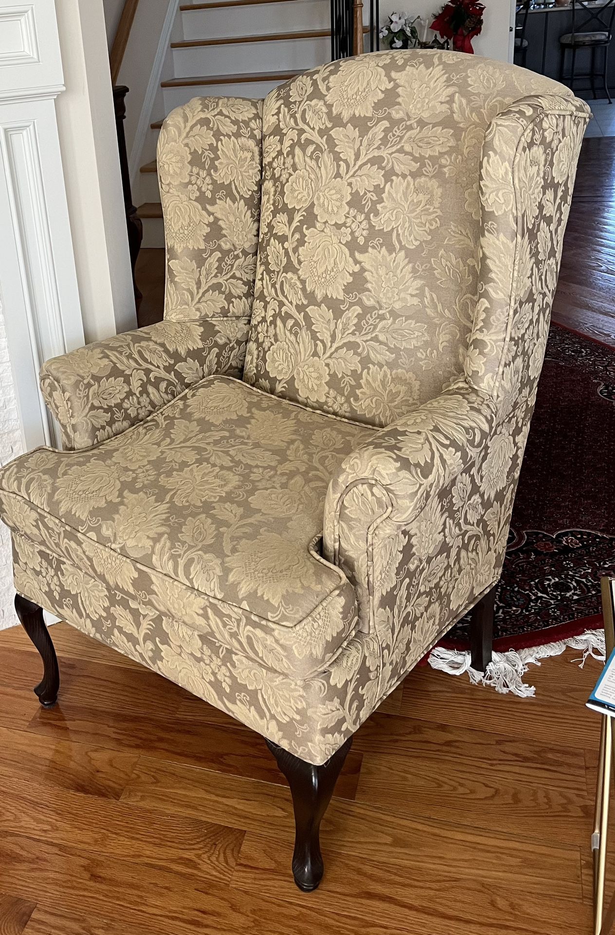 Damask Wingback Chair 