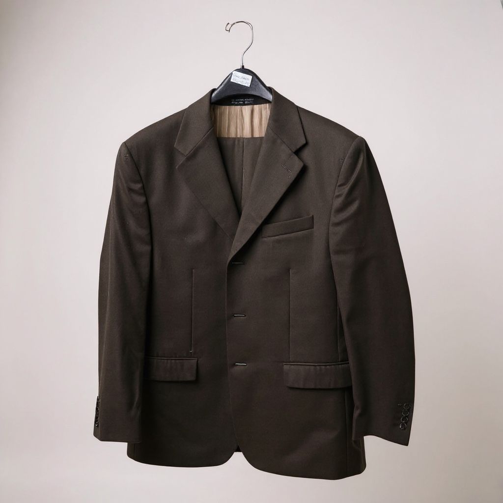 Black Mens 3-Button Suit Jacket By Stacy Adams Lined Wool Blend Size 40R