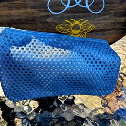 Ipsy Blue Perforated Makeup Bag