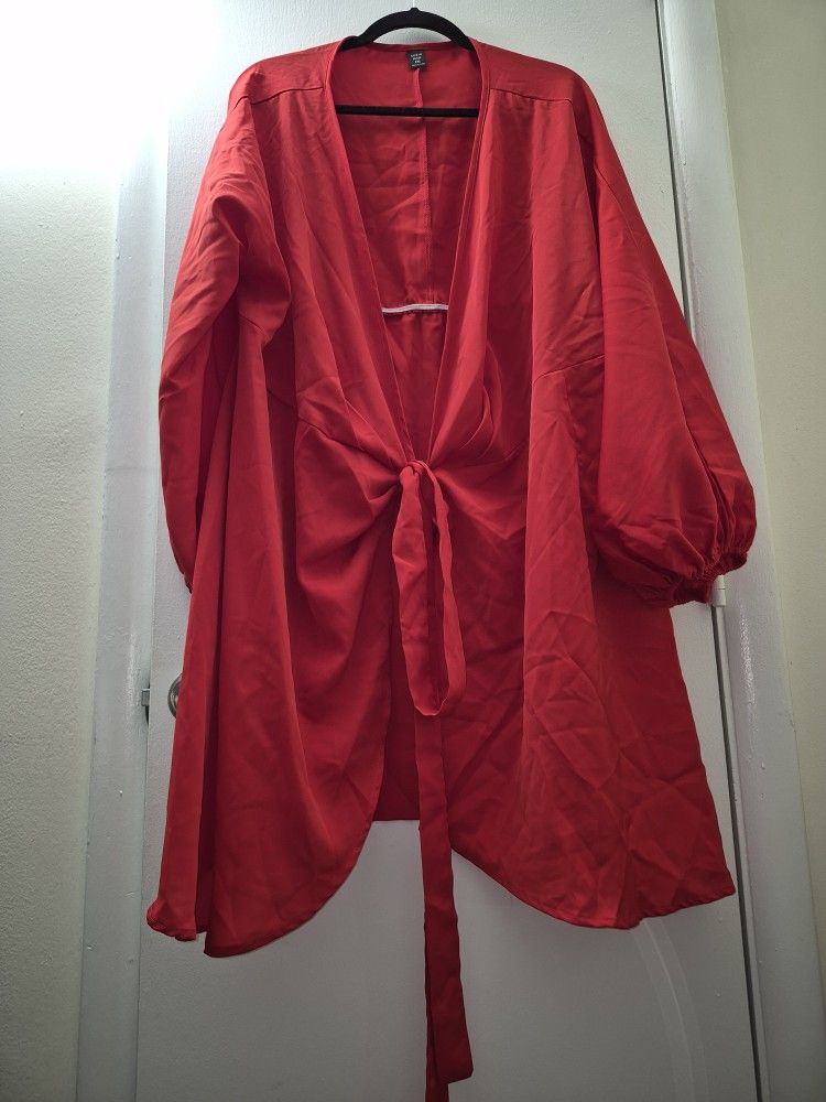 Red Wrap Around Satin Dress BRAND NEW In Packaging