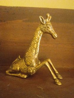 Giraffe brass figurine
