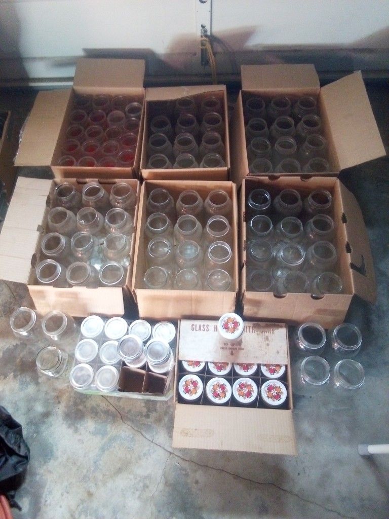 Mason Jars And Jelly Jars