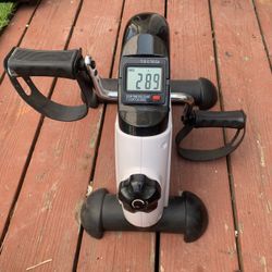 Under Desk Bike Pedal Exerciser  for Arm/Leg Exercise, Pedal Exerciser for Seniors with LCD Display (White)