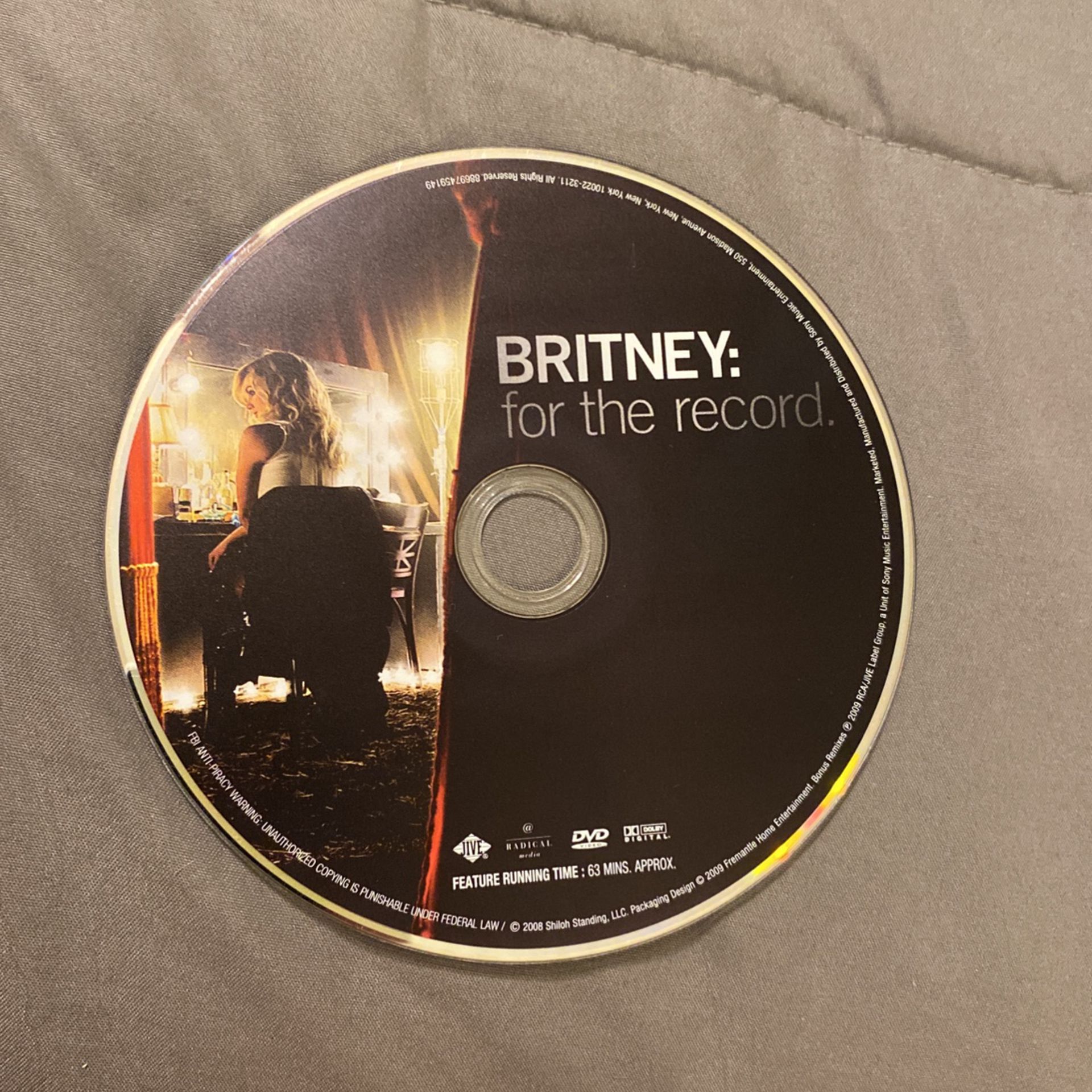 Britney: for the record DVD - Britney Spears Documentary Single Disc DVD
