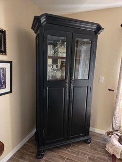 Bar Cabinet With Glasses And Wine Storage Shelves