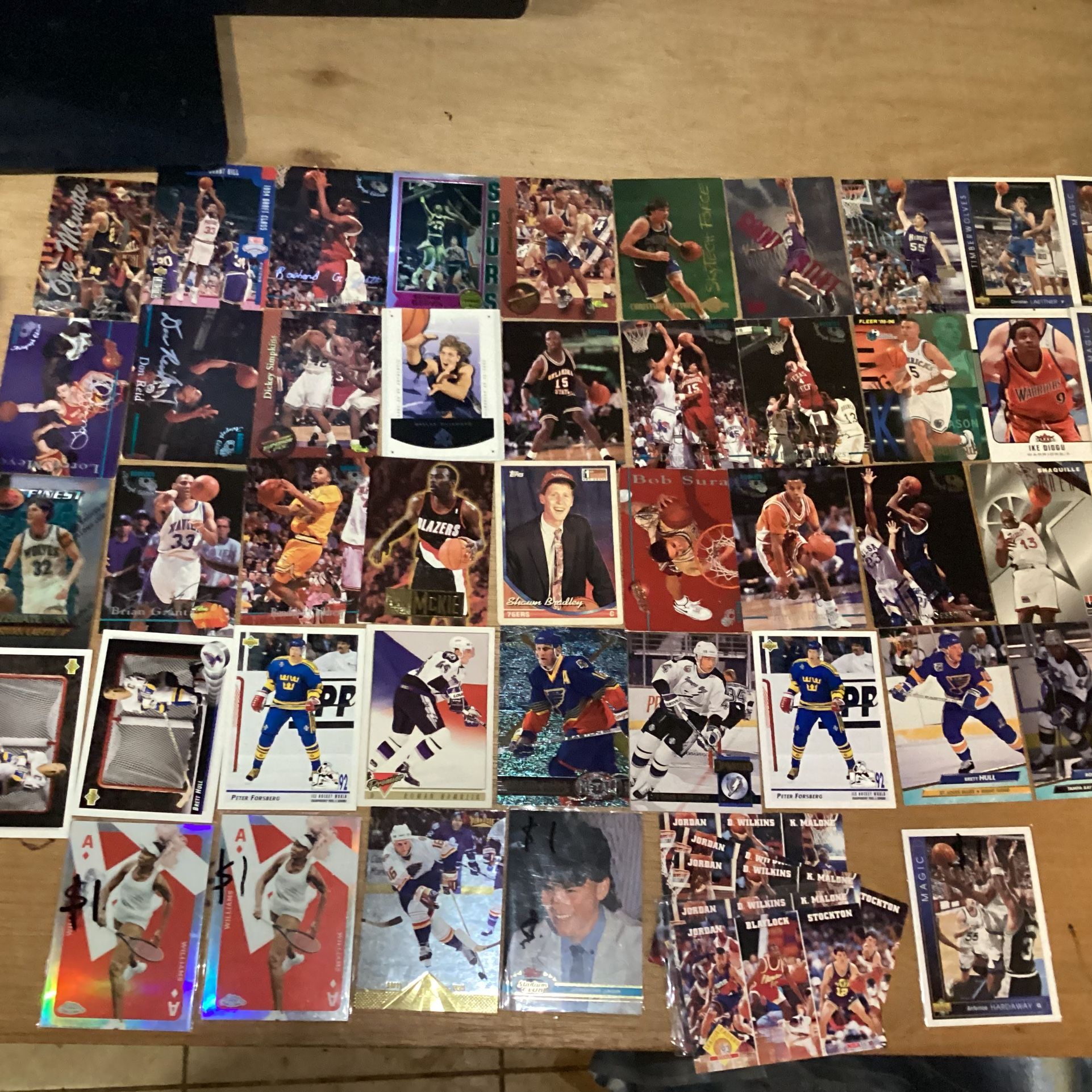 NBA Basketball NHL Hockey and Tennis lot of 51 cards 37 NBA Crads 12 Nhl cards 2 Serena Williams