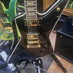 Ebony Explorer Electric Guitar, 70s Reissue