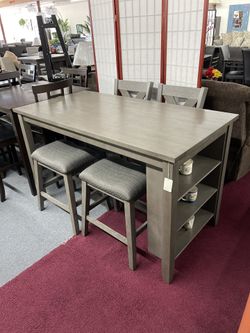 Dining Pub Set 5 piece - Table, 2 Chairs And 2 Stools