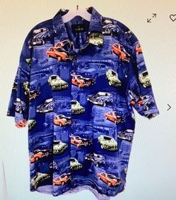 Men’s  Muscle Car Button Pocket Shirt 4XL 100% Cotton  GTO Cuba Chevelle Torino Etc