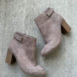 Lauren Conrad Rosehip Taupe Heeled Ankle Booties Women's 6