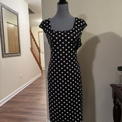 New ladies black with white polkadots dress Size XXL