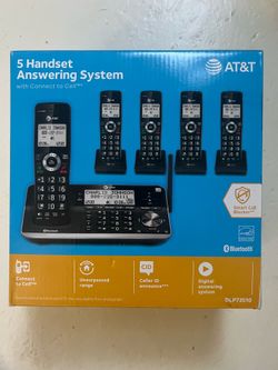 AT&T DLP73510 5-Handset Cordless Answering System featuring Bluetooth Connect to Cell technology.
