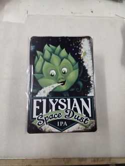 Elysian Space Dust Ale Beer Ad Faux Vintage Metal Sign 