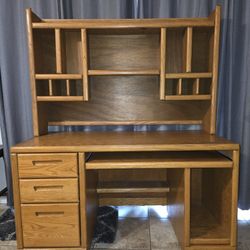 Solid Wood Desk with hutch