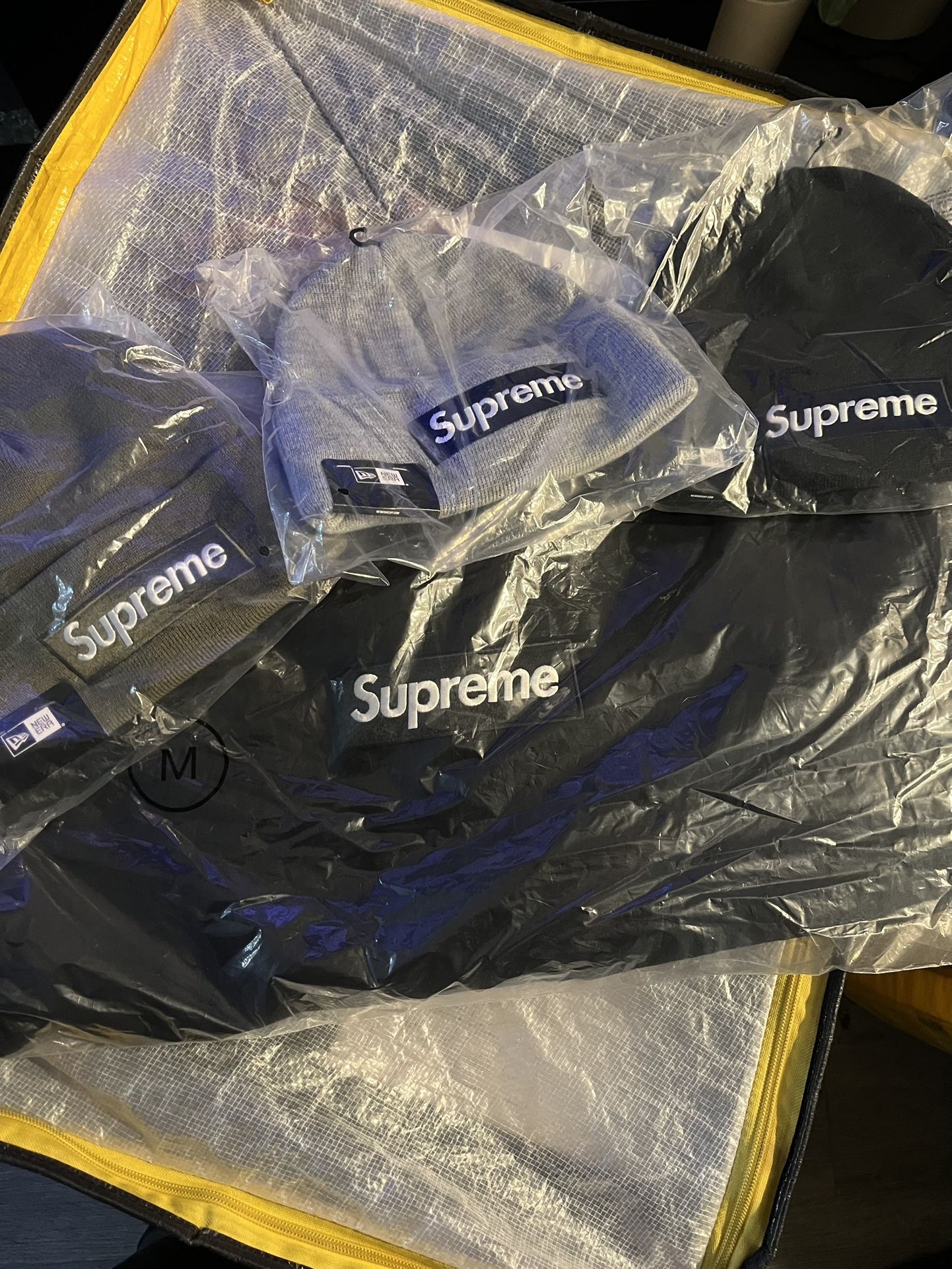 supreme box logo hoodie beanie. read description for size price and color