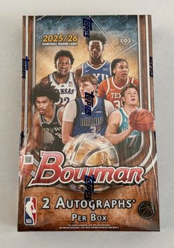 2025/26 Bowman Basketball NBA/NCAA Hobby Box 2 Autographs Per Box NEW/SEALED