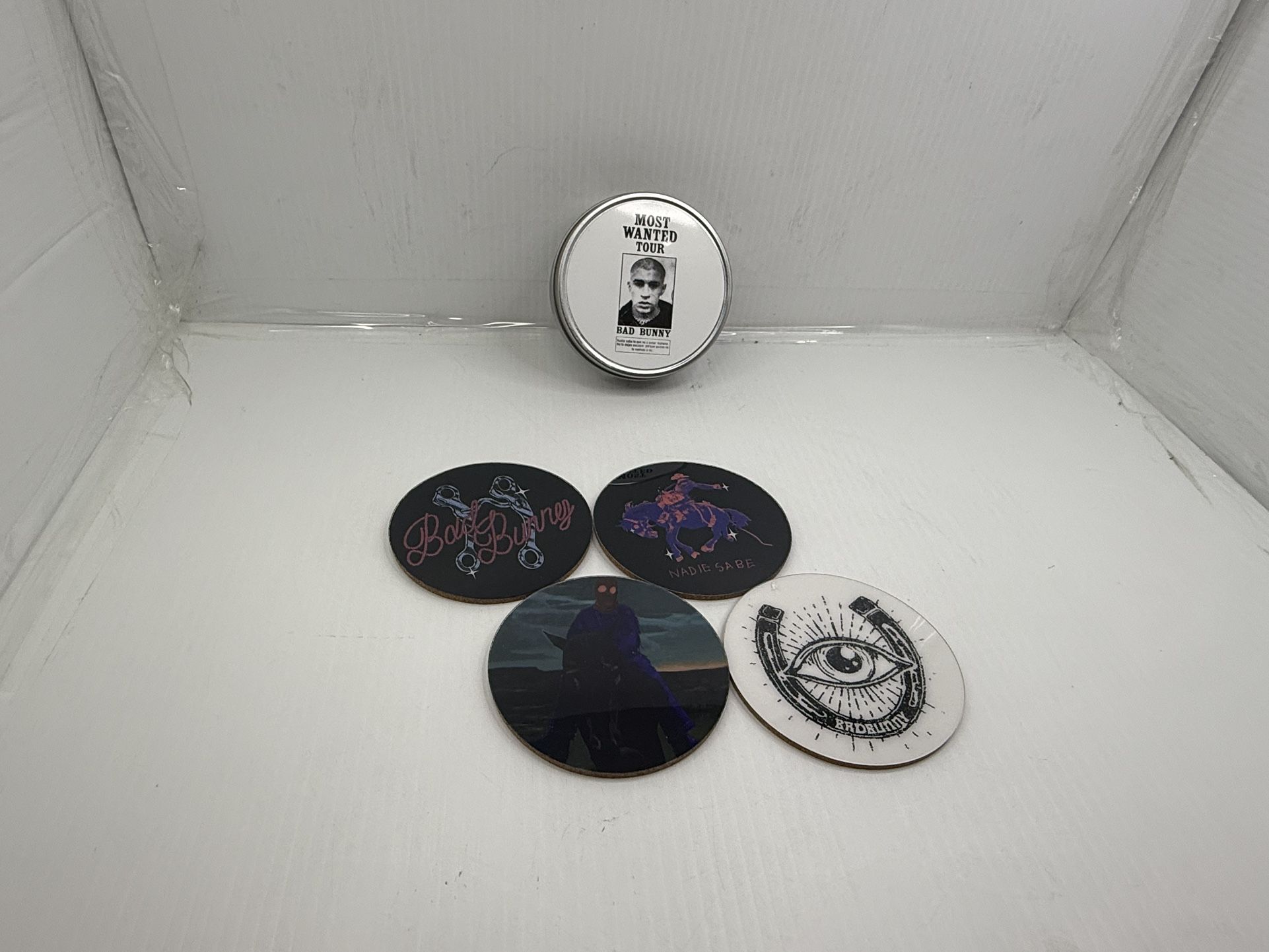 Bad Bunny Most Wanted Tour Coasters - Official Merch 2024 Coaster Set VIP GIFT