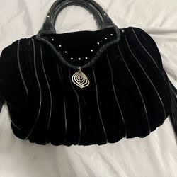 Black Laundry By Shelli Segal Purse With Fringes 