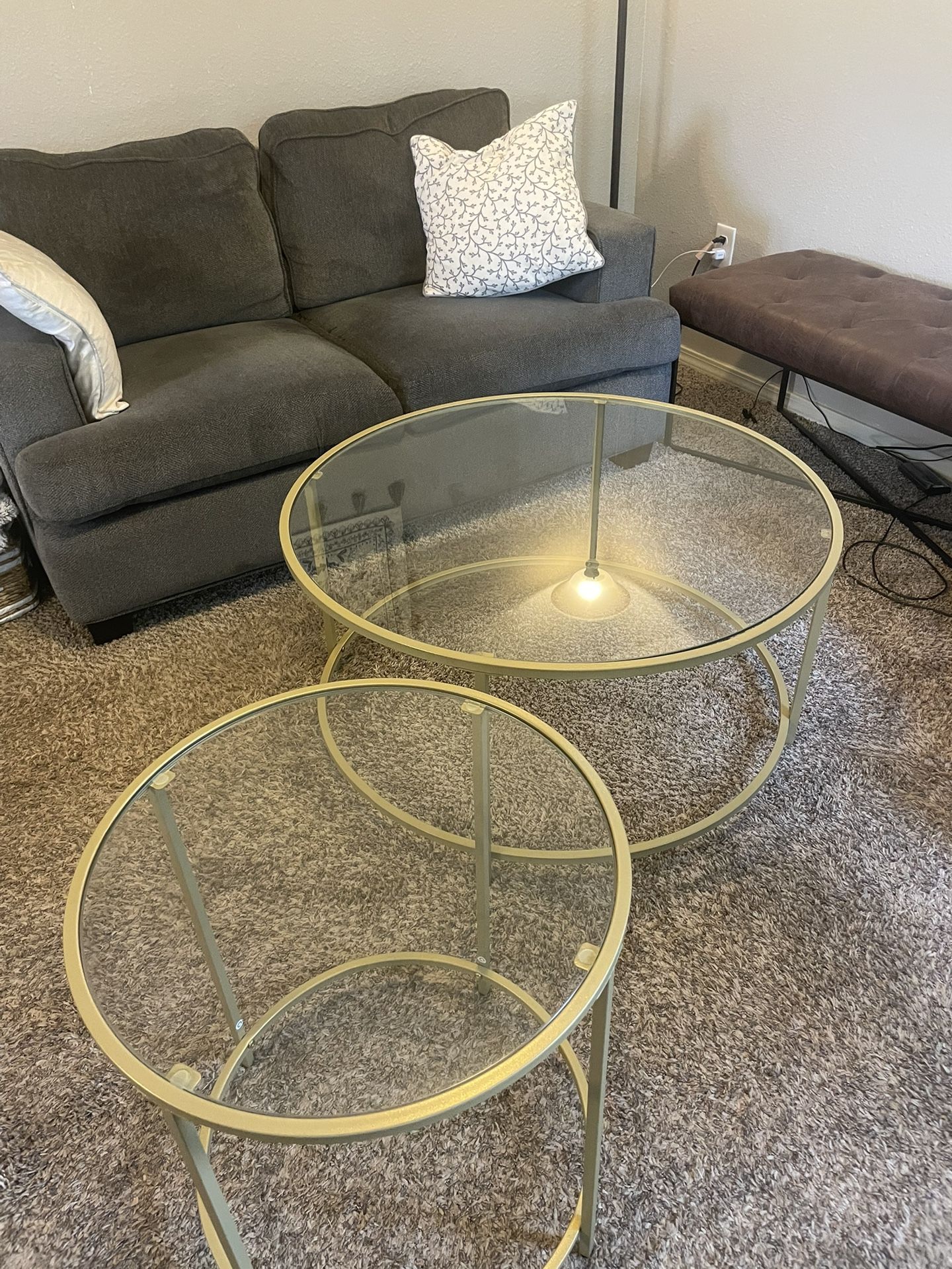 Gold Coffee Table & Side Table