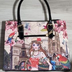 Charming Girl, 13x11 Woman, Girls Purse, Fashion Bag With Strap And Zipper