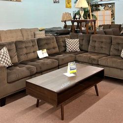 •ASK DISCOUNT COUPON🍬 Logan Brown Reversible Sectional  🛎 sofa Couch Loveseat Living room set sleeper recliner daybed futon ■