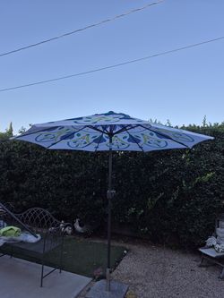 9"ft market umbrella patio color: printed base not included