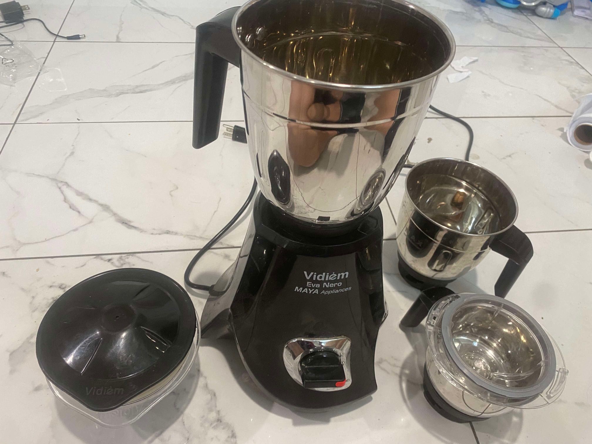 Vidiem Eva Nero Mixer Grinder 650 watts - 110V 1.5 Liters Stainless Steel