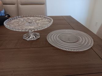 Vintage Cryatal Cake Stand & Serving Plate