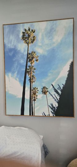 Large 30x40 California Palm Trees Framed Canvas Wall Art