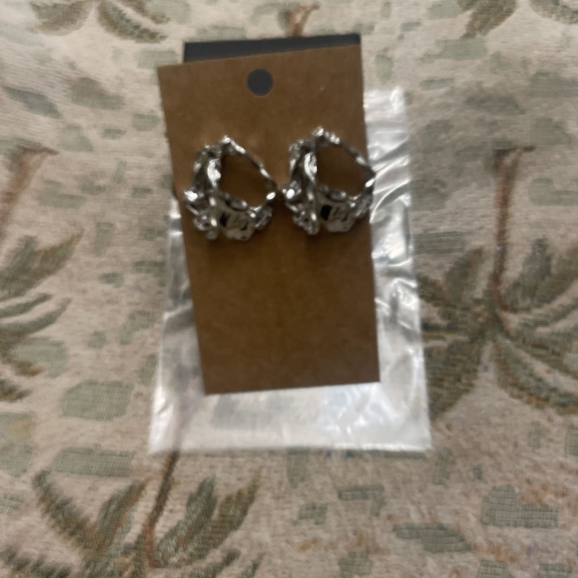 Silver geo Stud Earrings