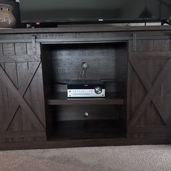 Dark Hardwood TV Stand