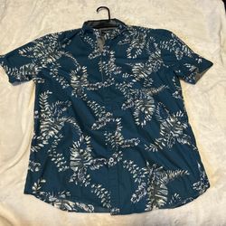 Blue and white Hawaiian shirt