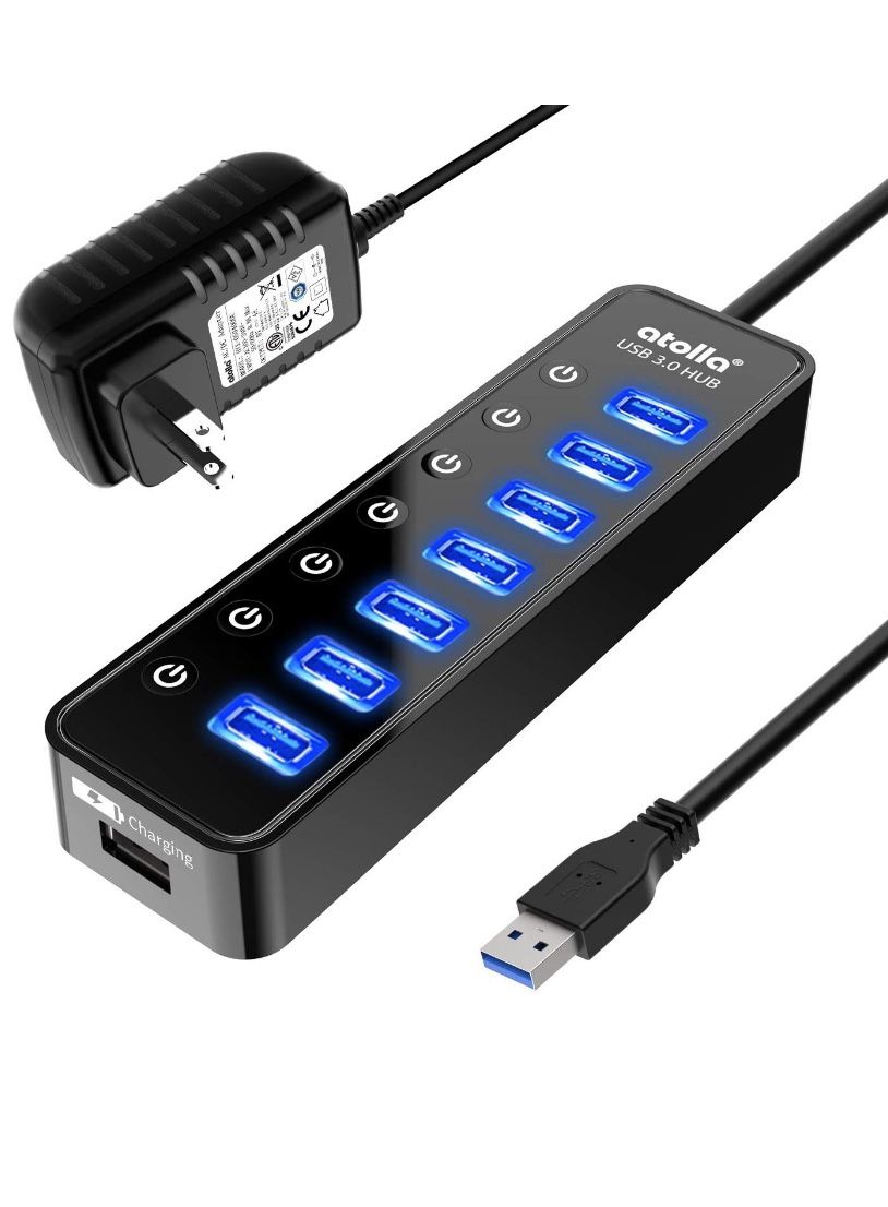 Powered USB Hub 3.0, Atolla 7-Port USB