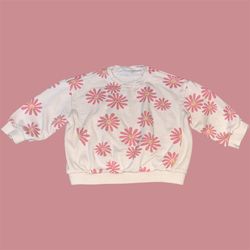 zara pink floral crewneck sweatshirt size 18-24m