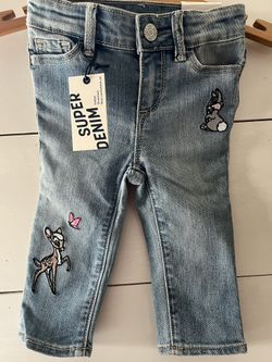 New! baby GAP | Disney Bambi embroidered Denim (12-18mo)